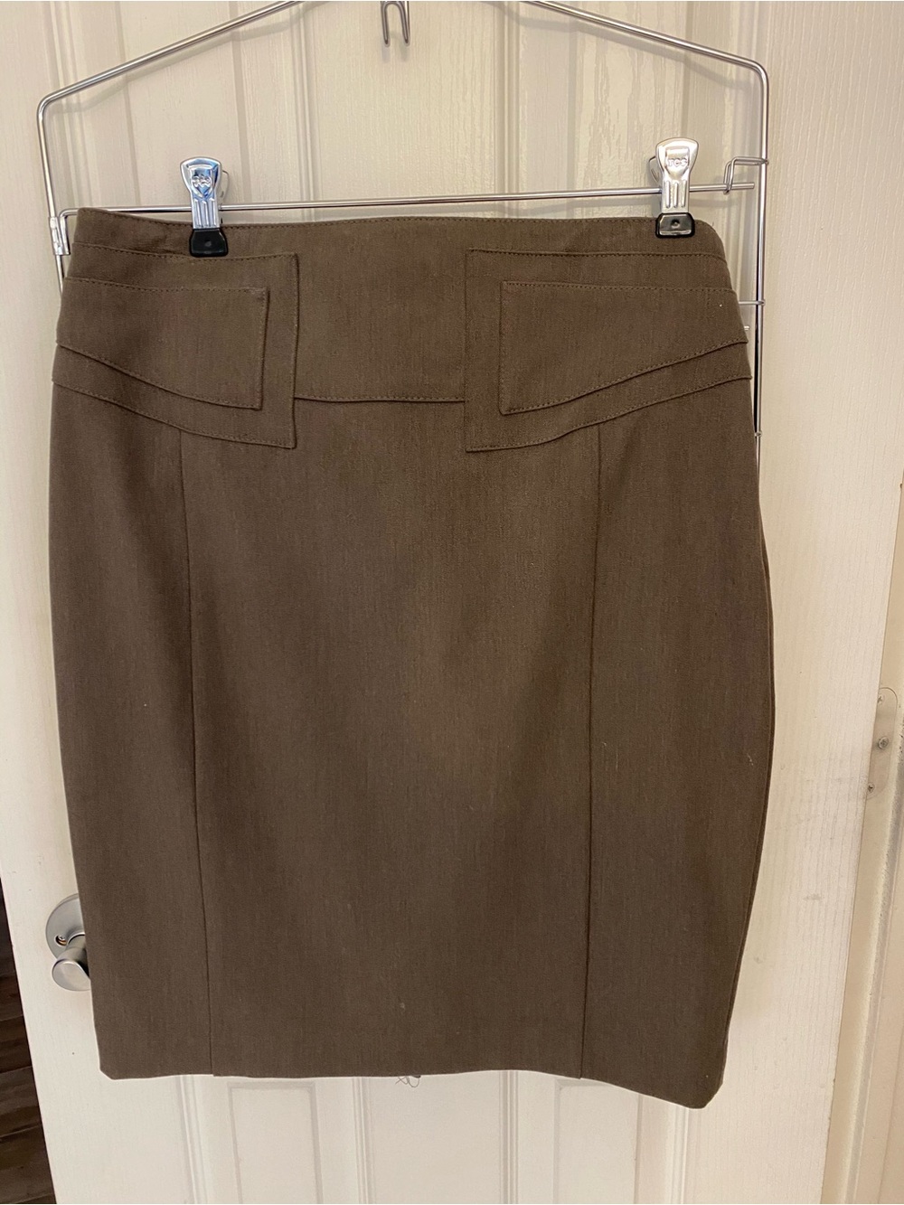 Express Brown Tailored Pencil Skirt